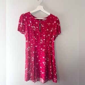 Kimchi Blue Urban Outfitters Red Floral Mini Dress, Size 4